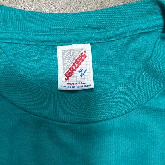 Vintage 90s Seattle Goldfish Tee Mens XL Blue Animal Nature Print Fish Shirt - Picture 4 of 4